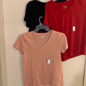 #72 - 3 Women’s Time and Tru V-Neck Tunic T-Shirts - NWT - Size S (4-6)